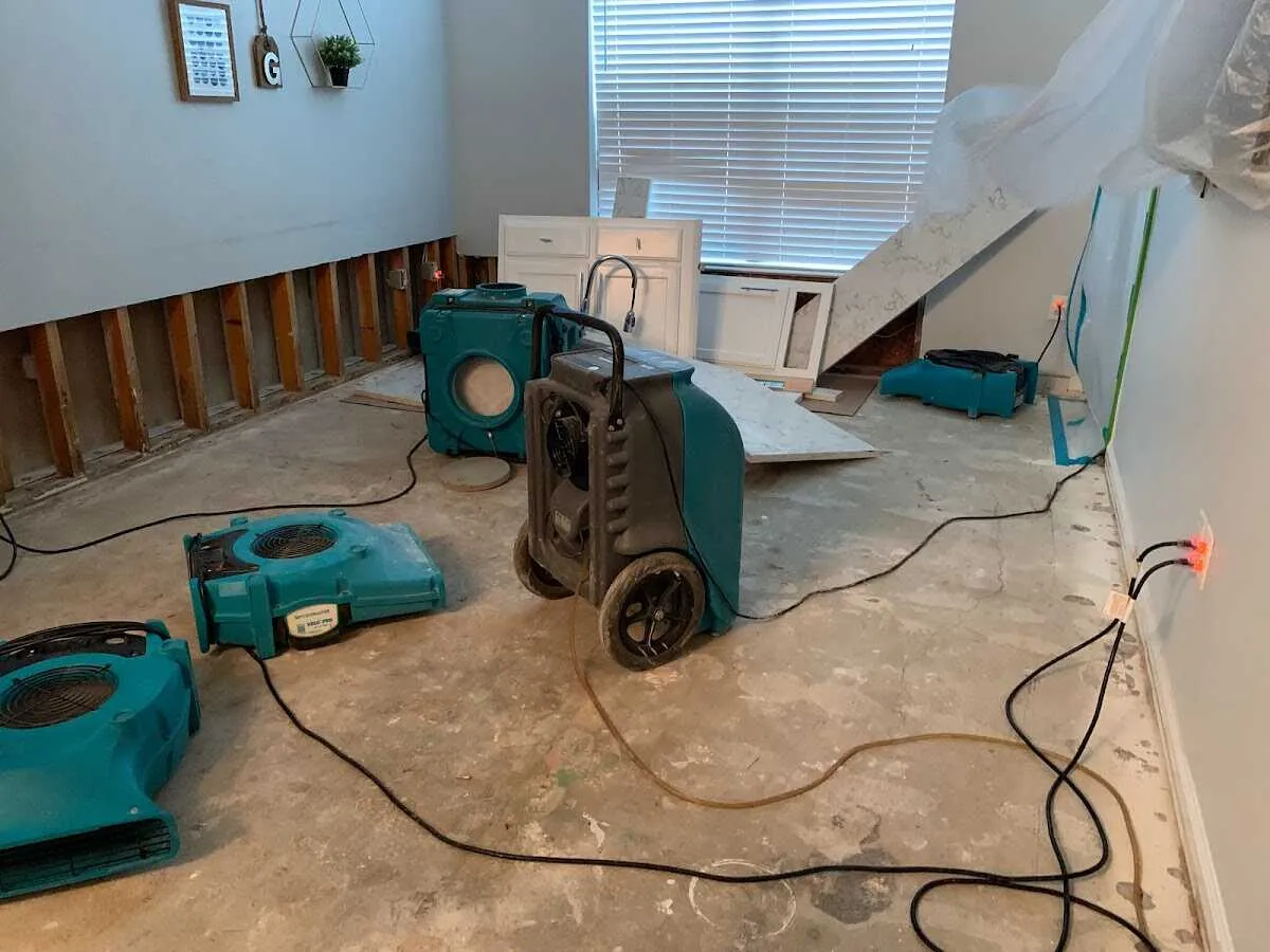Dehumidifier in flood-cut room for Water Extraction & Removal in Westlake Village